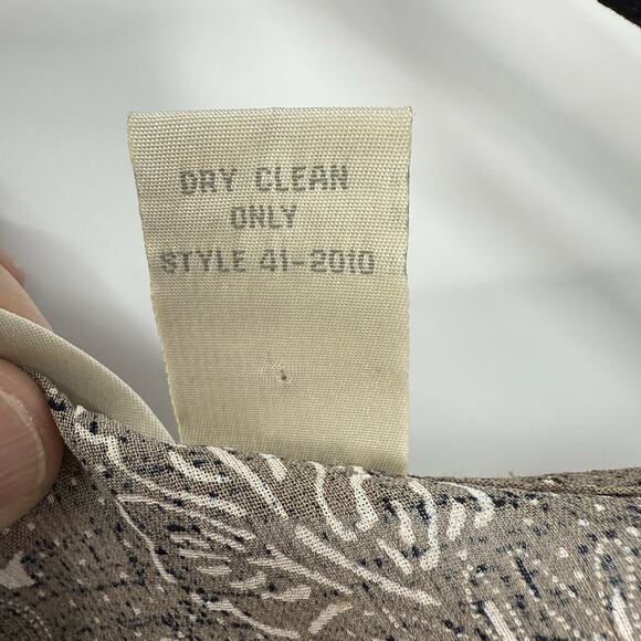 J Jill Medium Long Sleeve Top Gray Floral 1/4 Button Pullover Fairycore Y2K Vtg - Picture 8 of 9